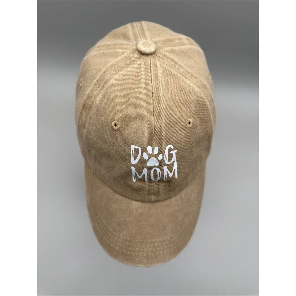 Beige Dog Mom Baseball Cap Casual Unisex Sun Hat for Sports & Outdoor Wear